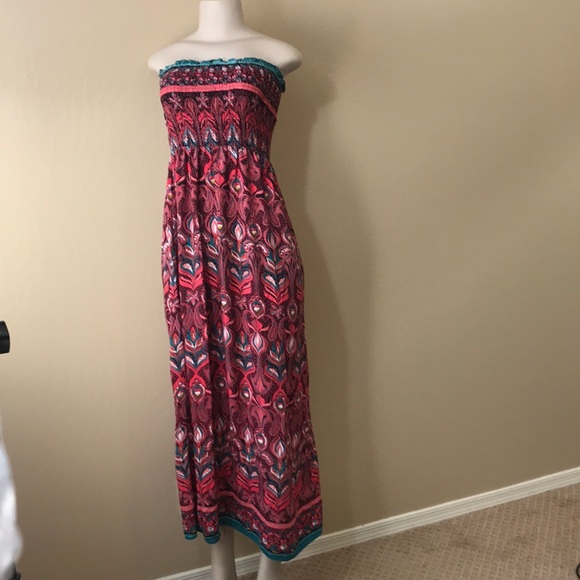 Strapless Maxi Dress Angie Rayon Batik 